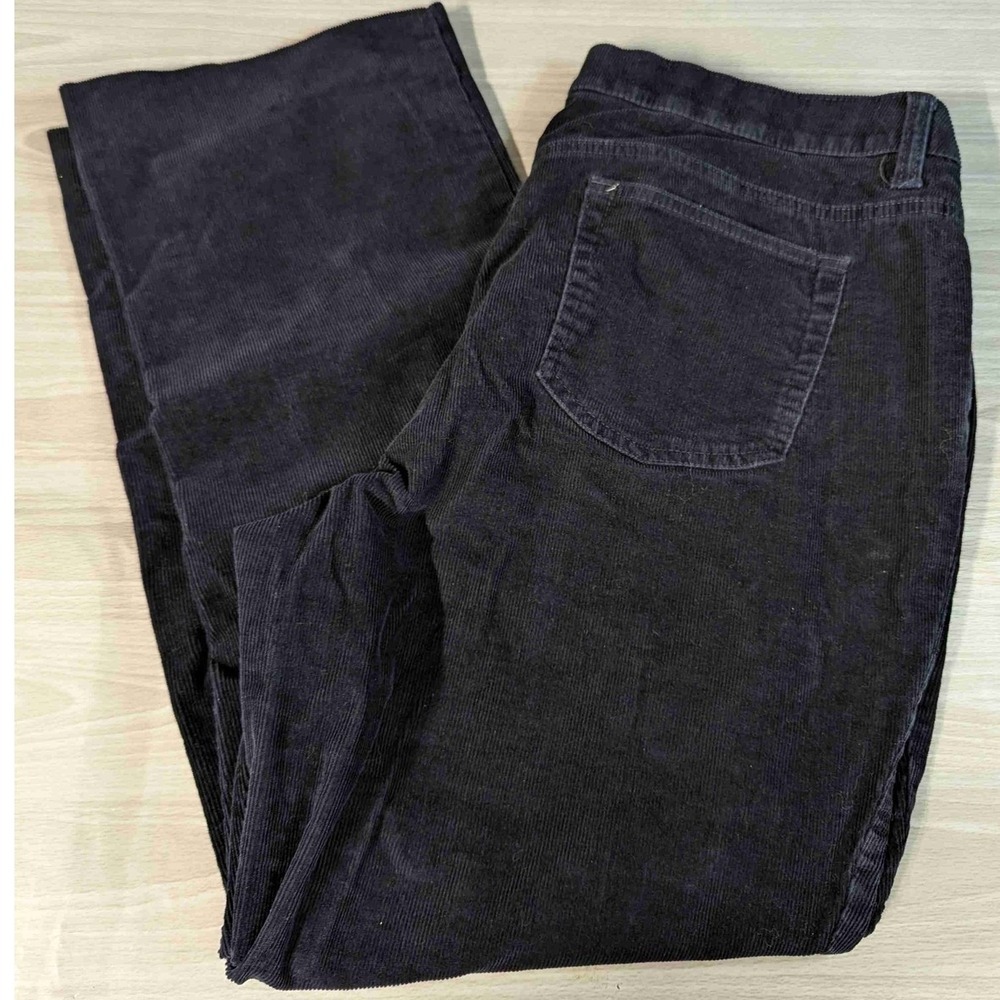 Made For Life Corduroy Pants Plus Size 16 Blue Hemmed Short Comfort Waist Flat